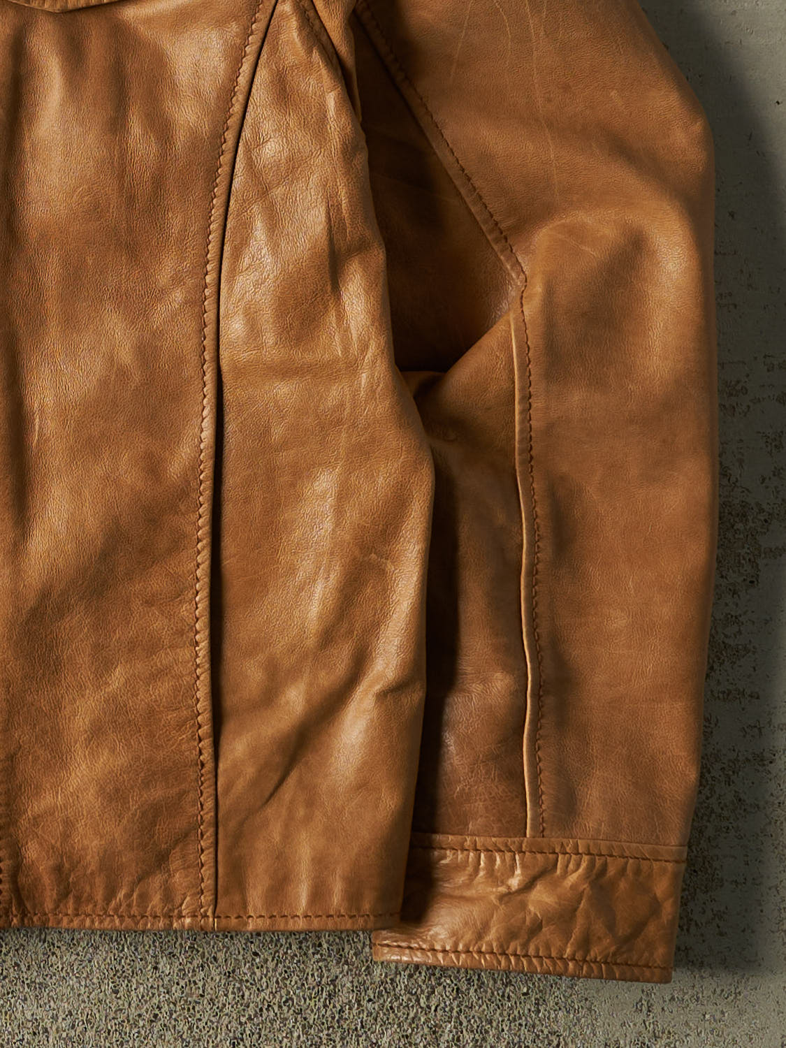 Vintage 90s Beige Wilsons Leather Jacket (M)