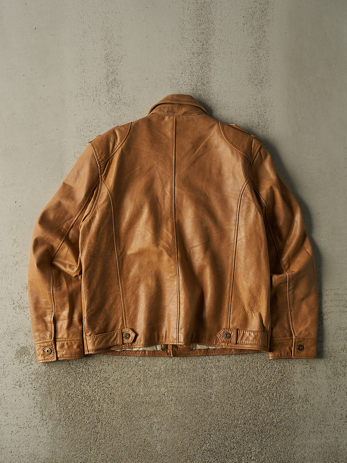 Vintage 90s Beige Wilsons Leather Jacket (M)