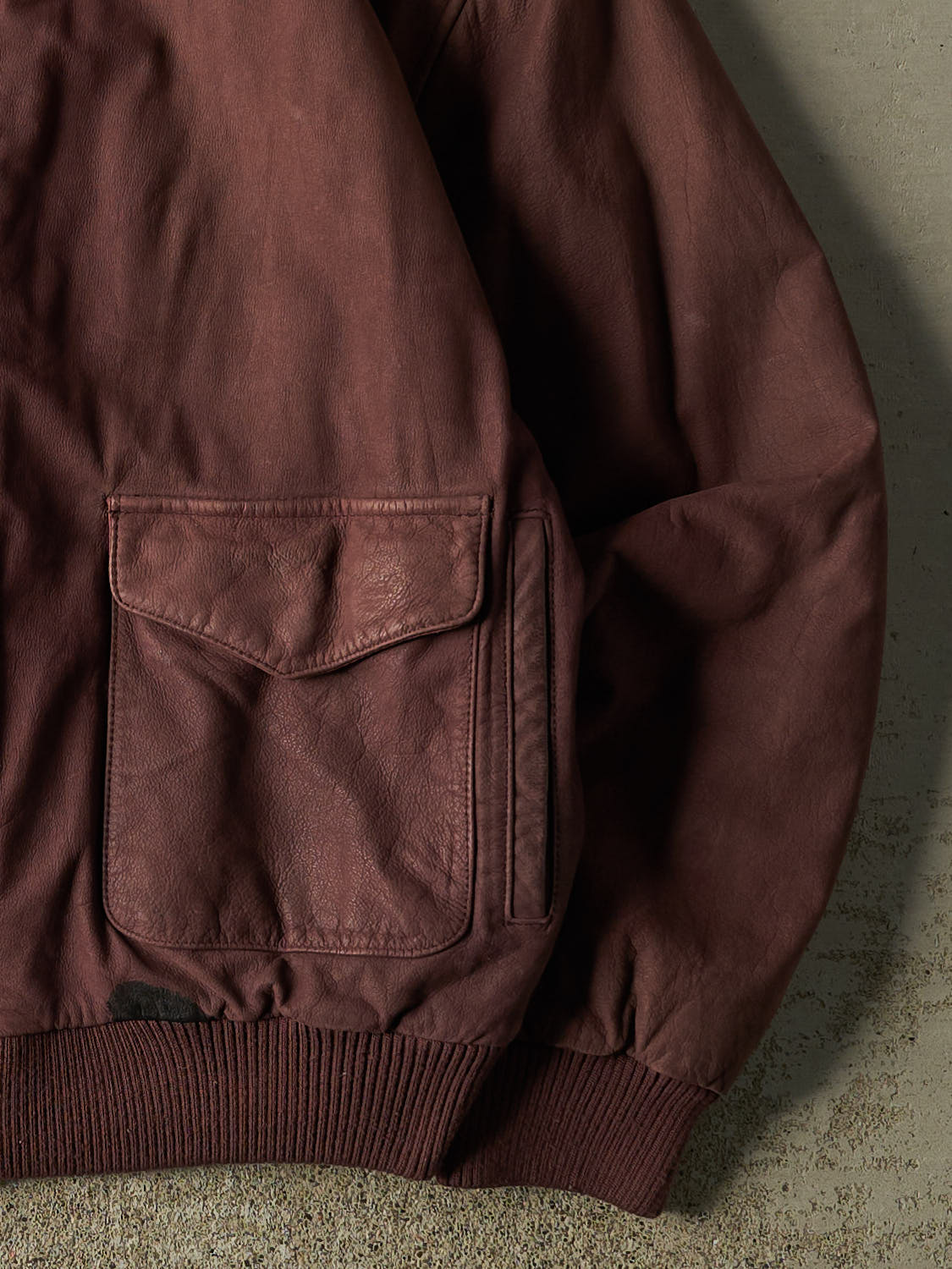 Vintage 80s Burgundy Global Identity G-III Aviator Bomber Leather Jacket (M/L)