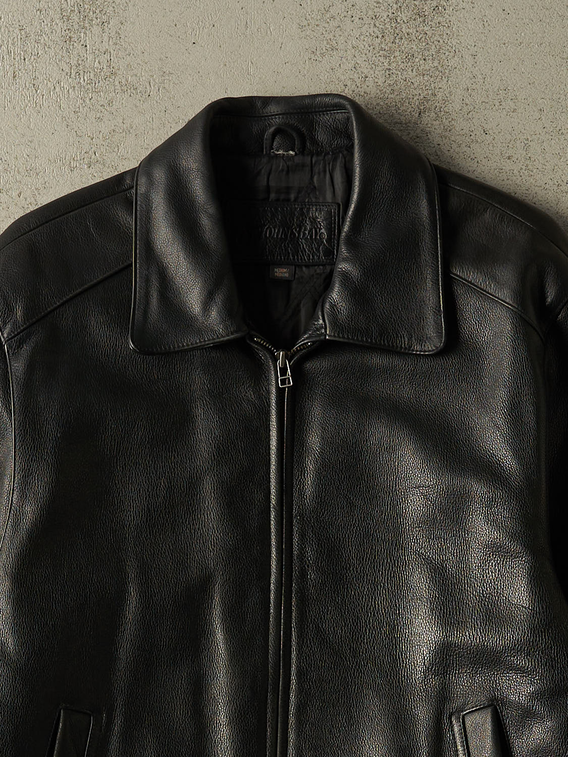 Vintage 90s Black St. Johns Bay Leather Jacket (M/L)