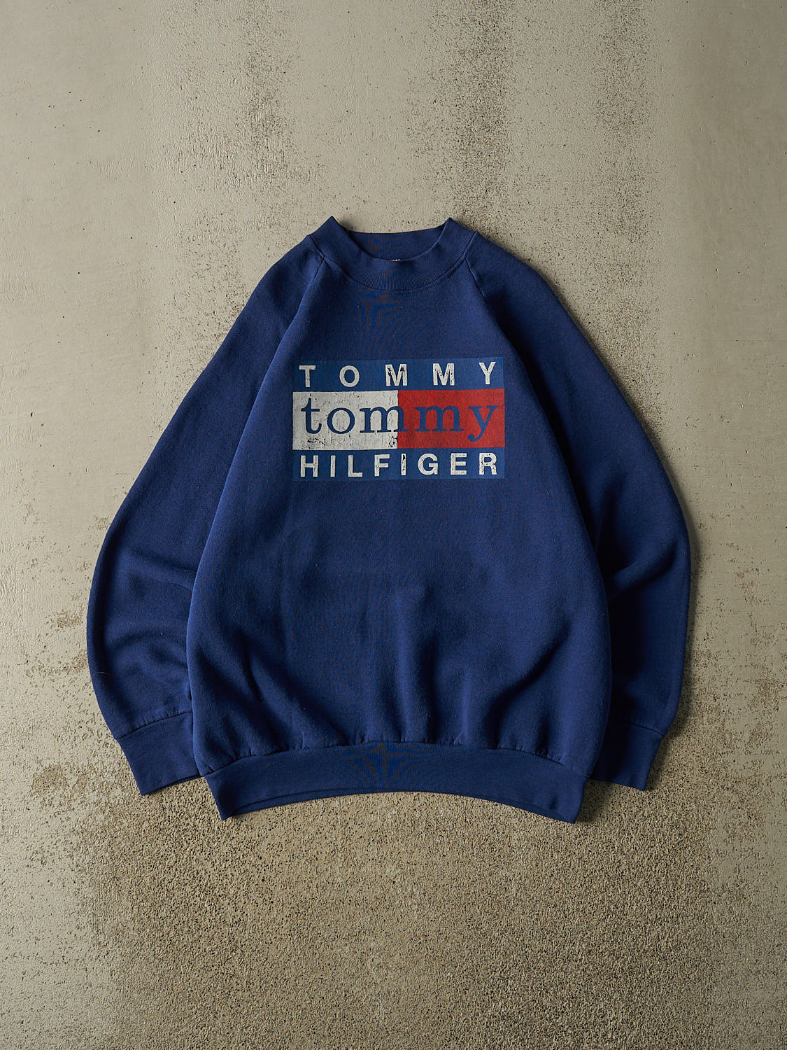 Vintage 80s Blue Tommy Hilfiger Bootleg Crewneck (M/L)