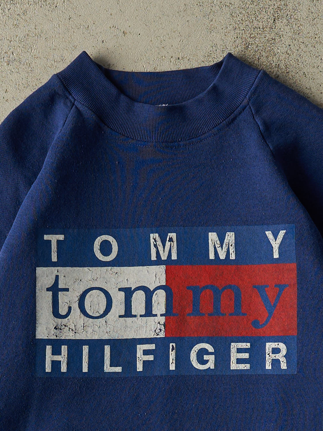 Vintage 80s Blue Tommy Hilfiger Bootleg Crewneck (M/L)