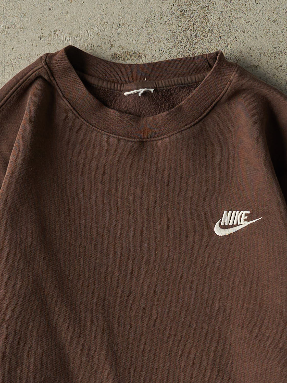 Vintage Y2K Brown Nike Embroidered Logo Crewneck (S)