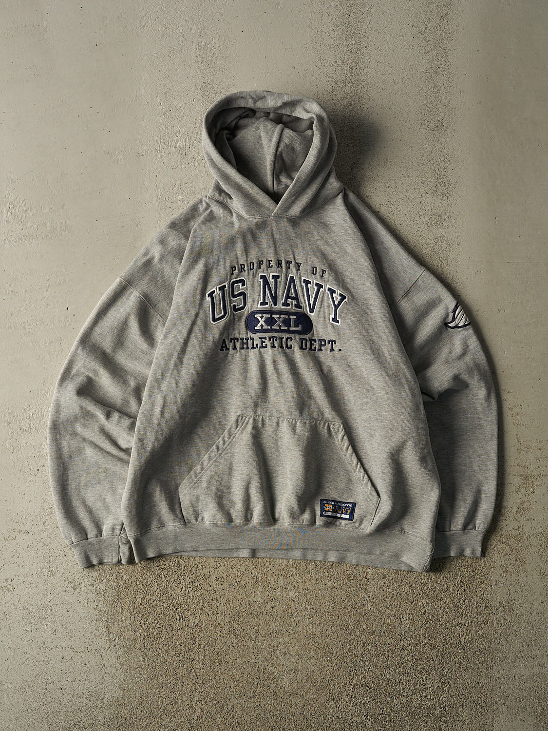Vintage 90s Grey US Navy Athletic Dept. Hoodie (XL/XXL)