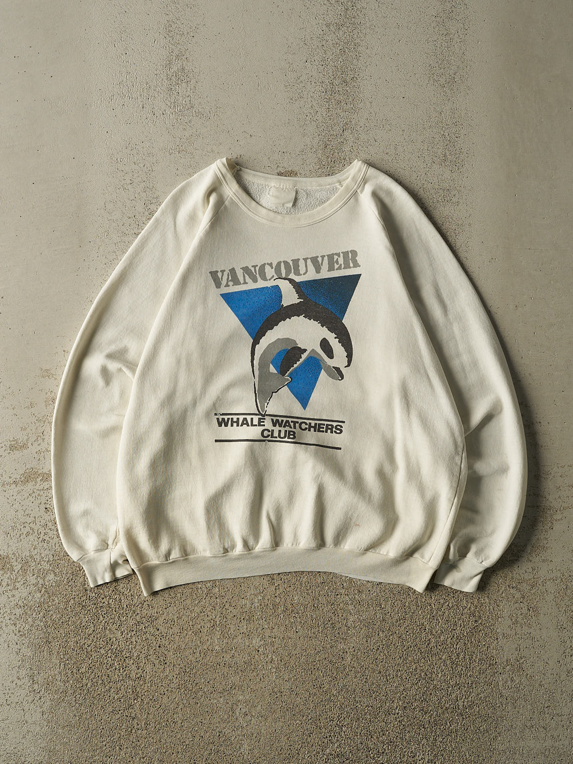 Vintage 80s White Vancouver Whale Watchers Club Crewneck (M/L)
