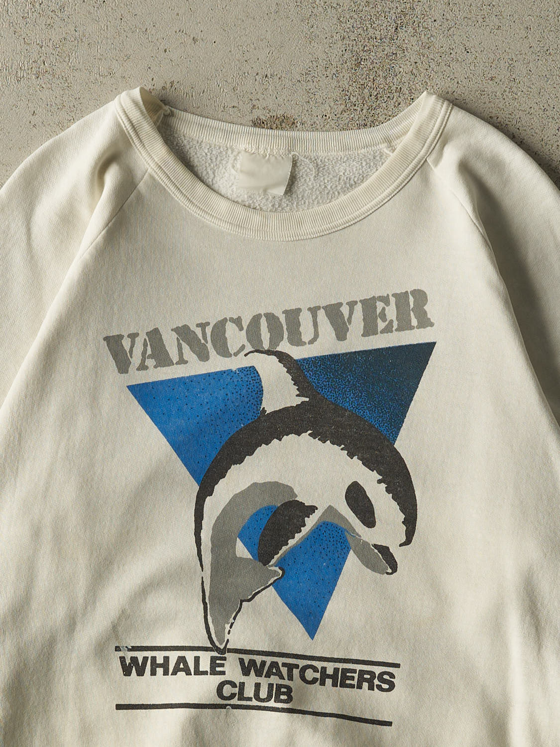 Vintage 80s White Vancouver Whale Watchers Club Crewneck (M/L)