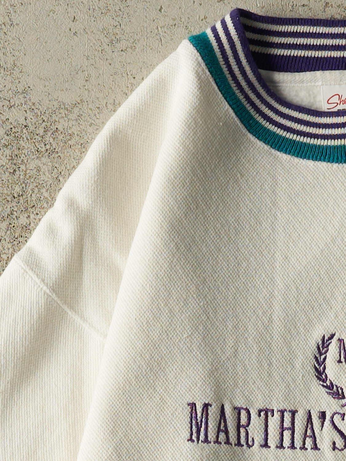 Vintage 80s White Martha's Vineyard Ribbed Crewneck (S/M)