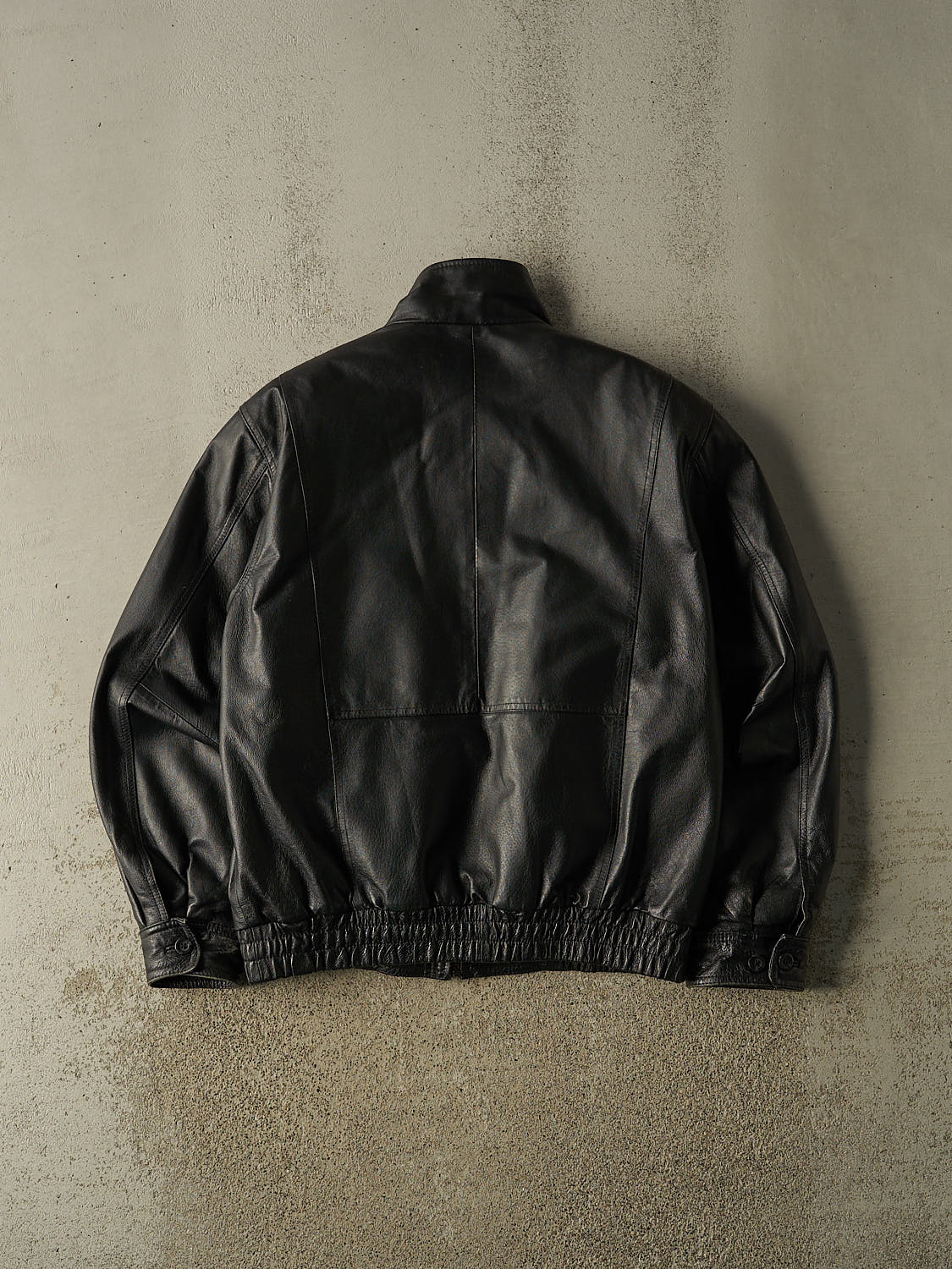 Vintage 90s Black Retreat Bomber Leather Jacket (M/L)