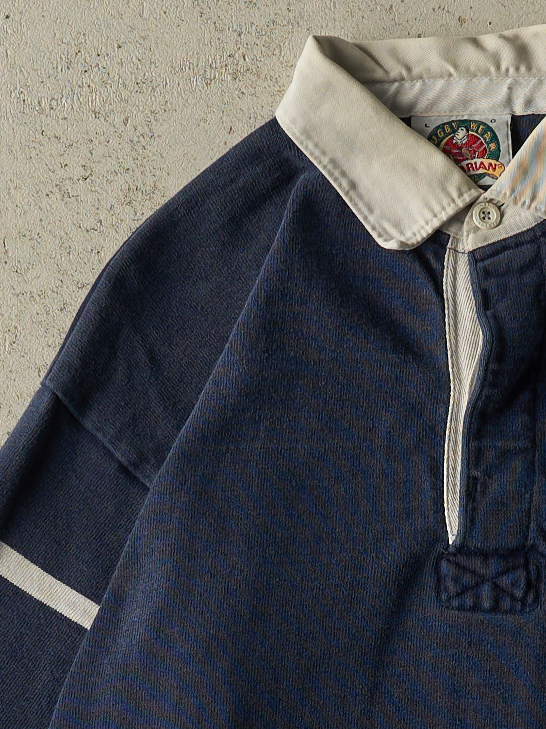 Vintage Y2K Navy Blue Sainte-Anne  Rugby Long Sleeve (L)