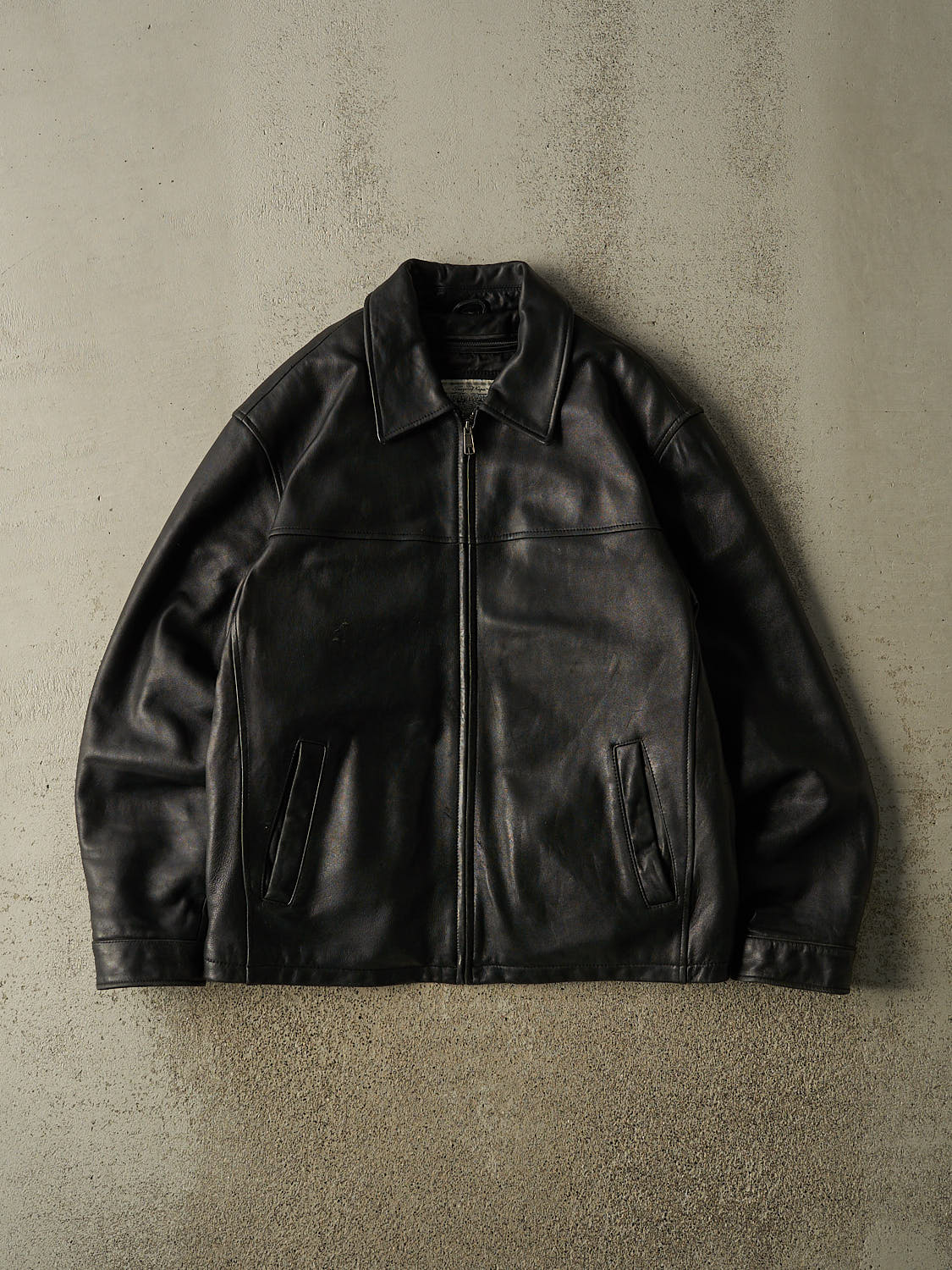 Vintage 90s Black Sawyer of Napa Soft Leather Jacket (M/L)