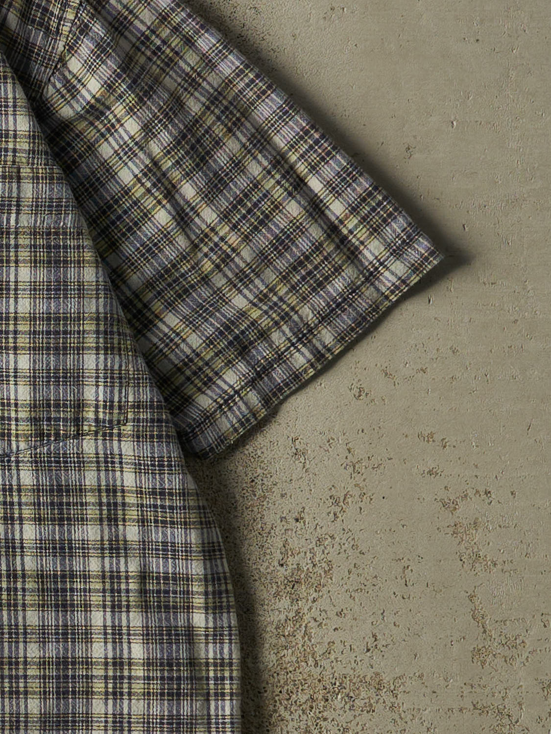 Vintage 90s Green Plaid Button Up Tee (L/XL)