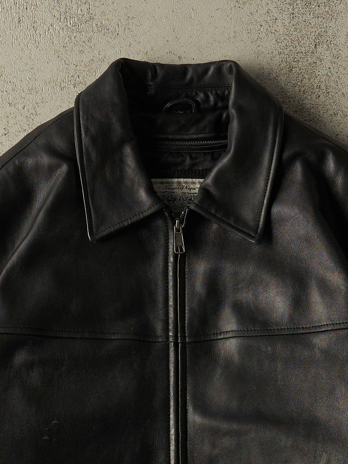 Vintage 90s Black Sawyer of Napa Soft Leather Jacket (M/L)