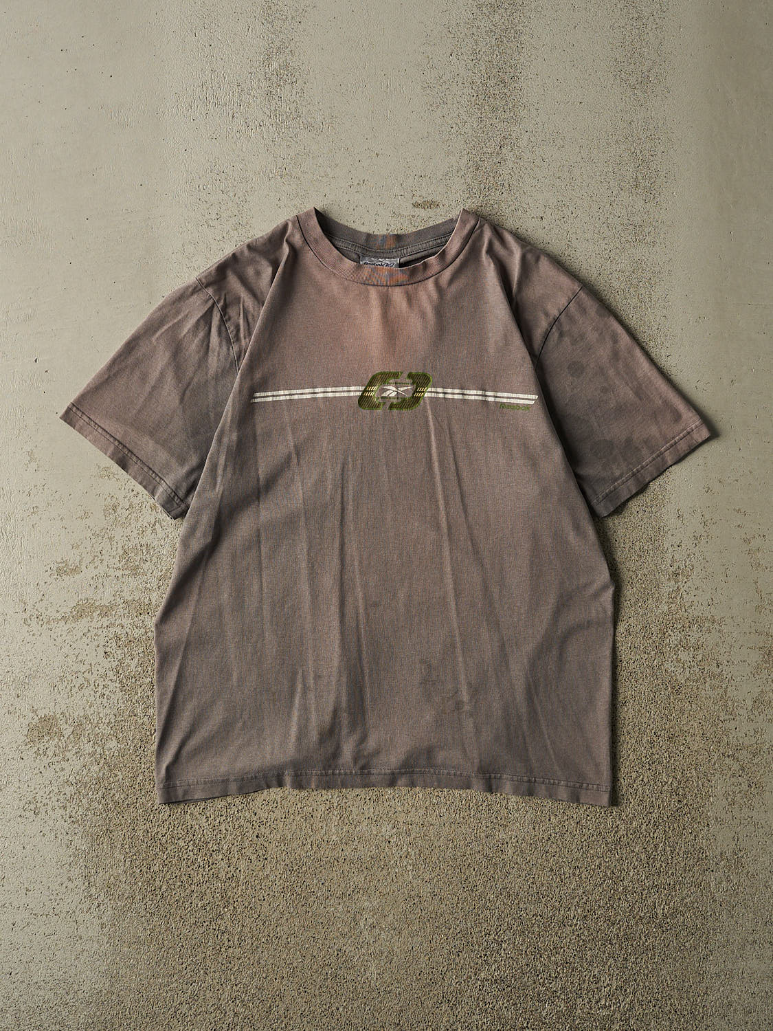 Vintage 90s Sun Faded Grey Reebok Logo Tee (L)