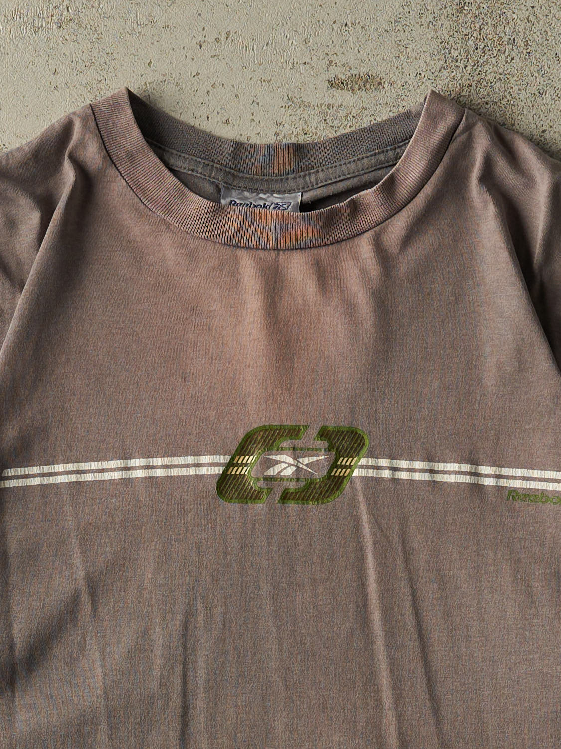Vintage 90s Sun Faded Grey Reebok Logo Tee (L)