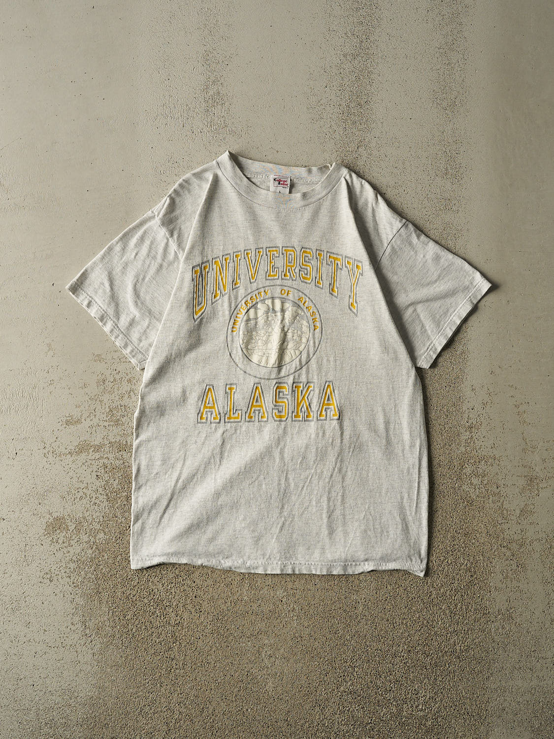 Vintage 80s Heather Grey University of Alaska Single Stitch Tee (L)