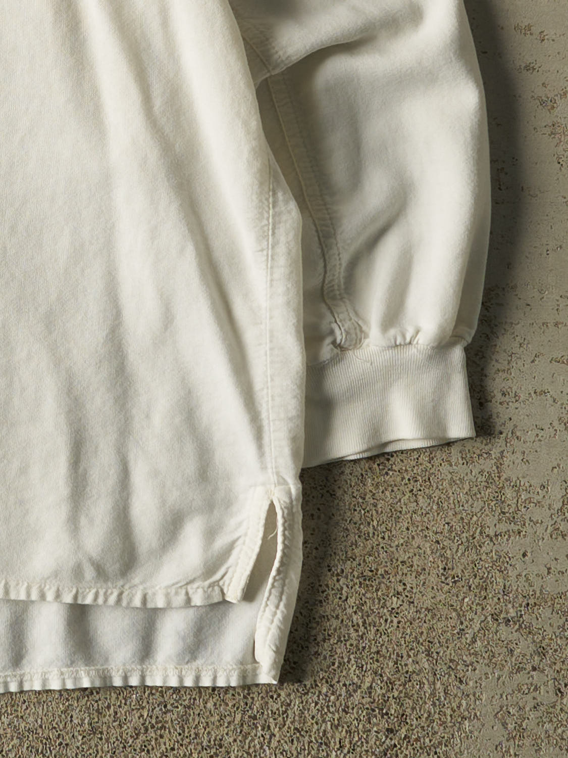 Vintage 90s White Jump Lightweight Quarter Button Long Sleeve (L)