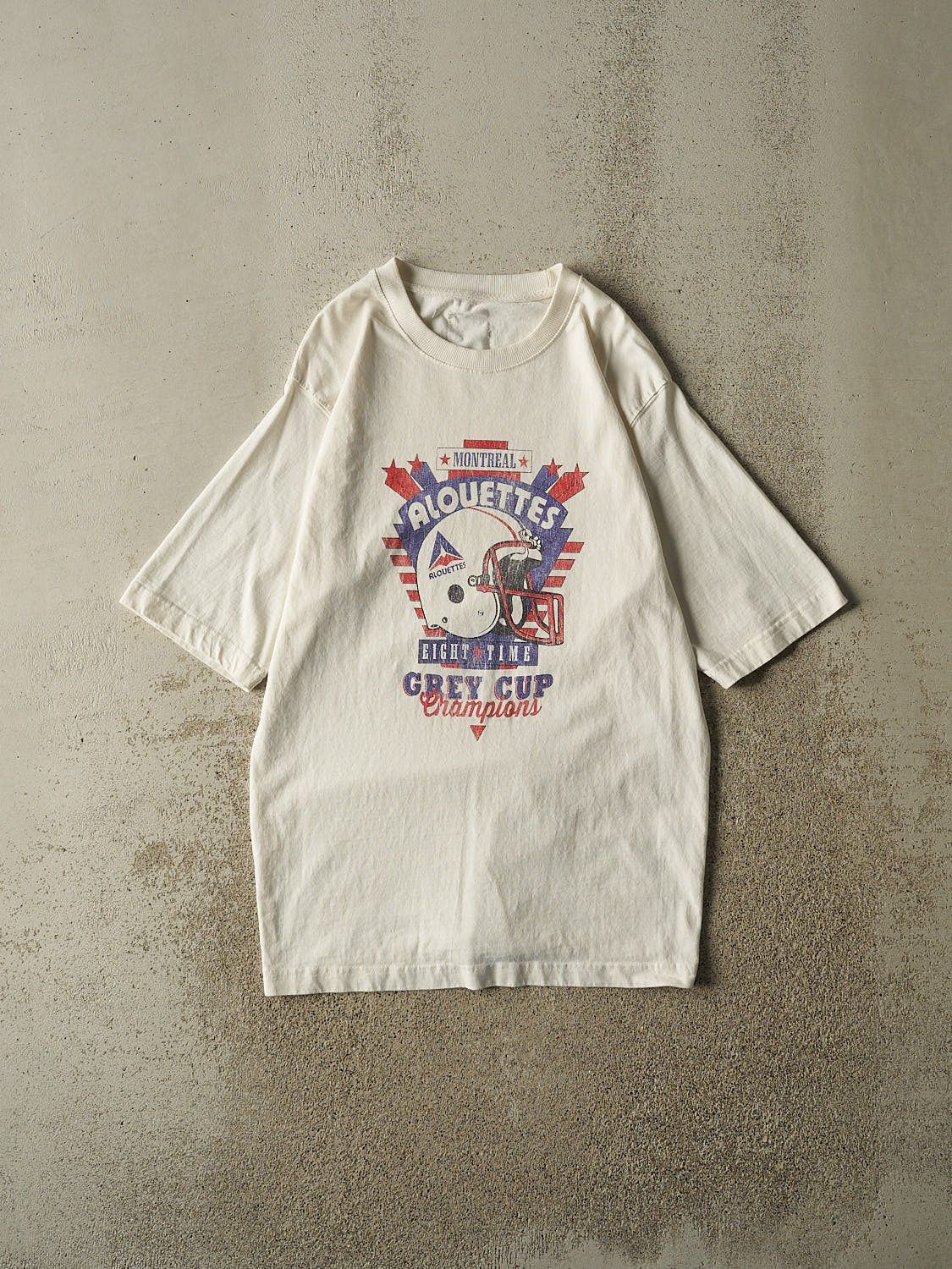Vintage Y2K White Montreal Alouettes 8x Grey Cup Champions Tee (L)