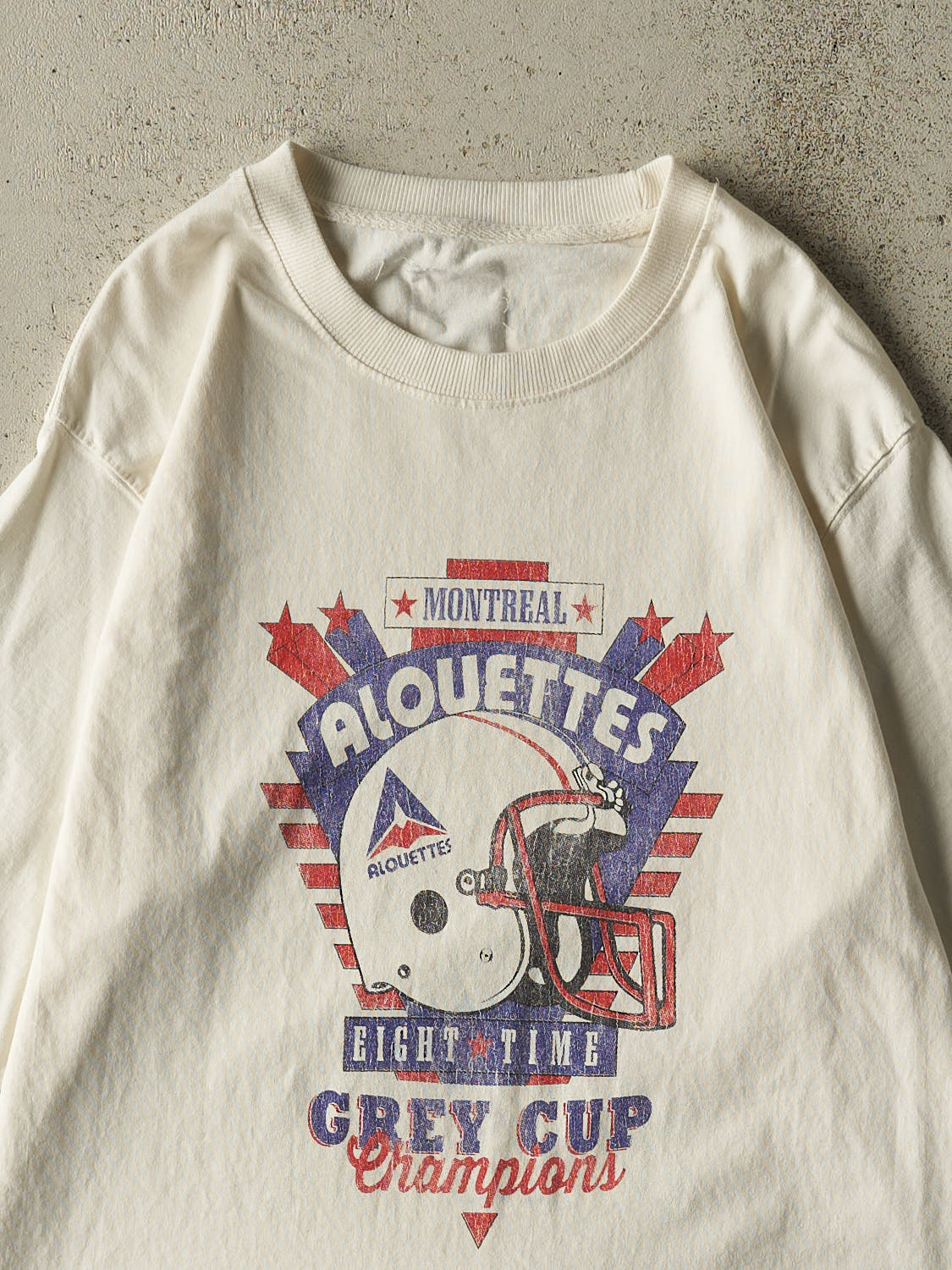 Vintage Y2K White Montreal Alouettes 8x Grey Cup Champions Tee (L)