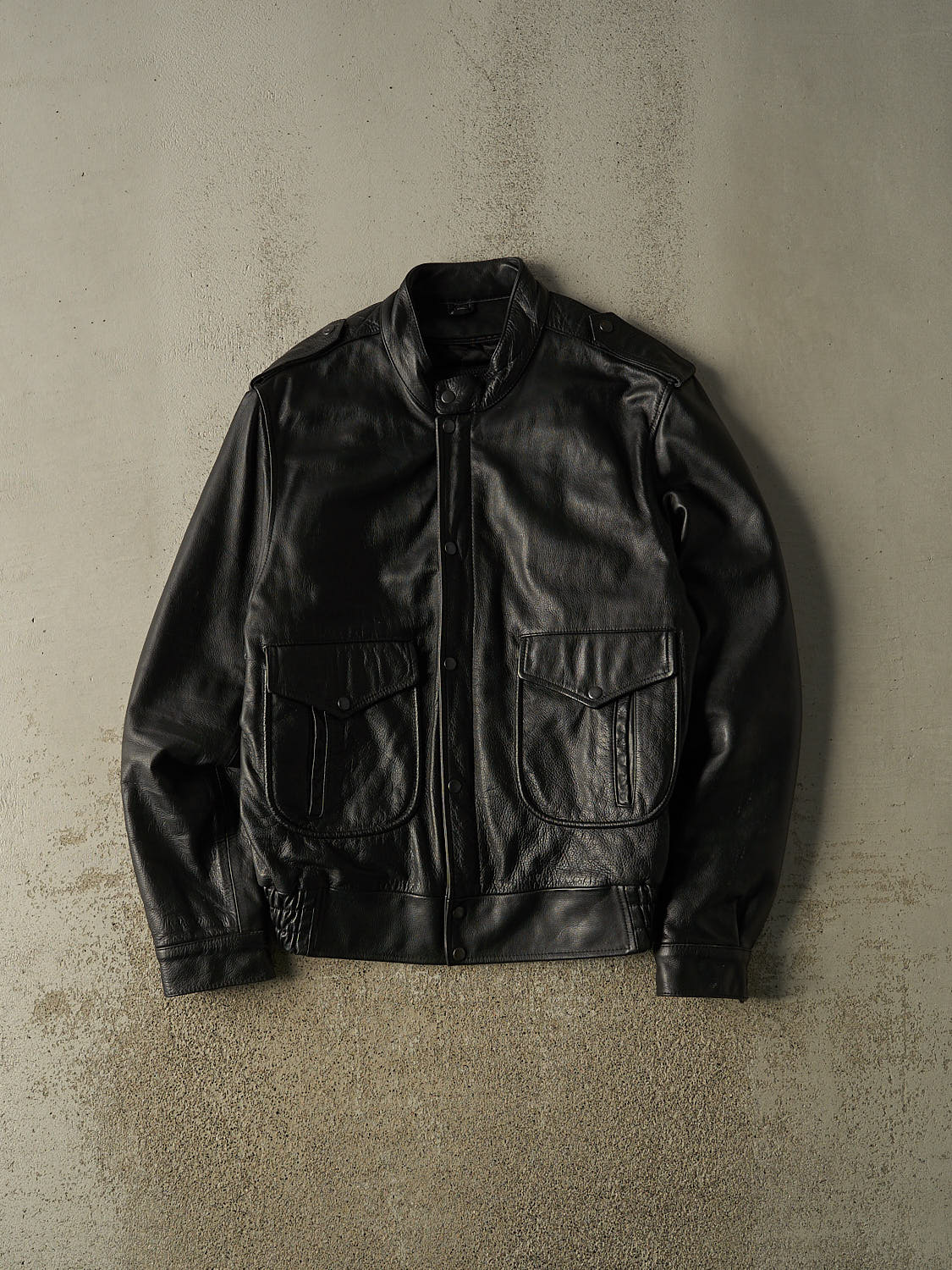 Vintage 90s Black Leather Jacket (M/L)