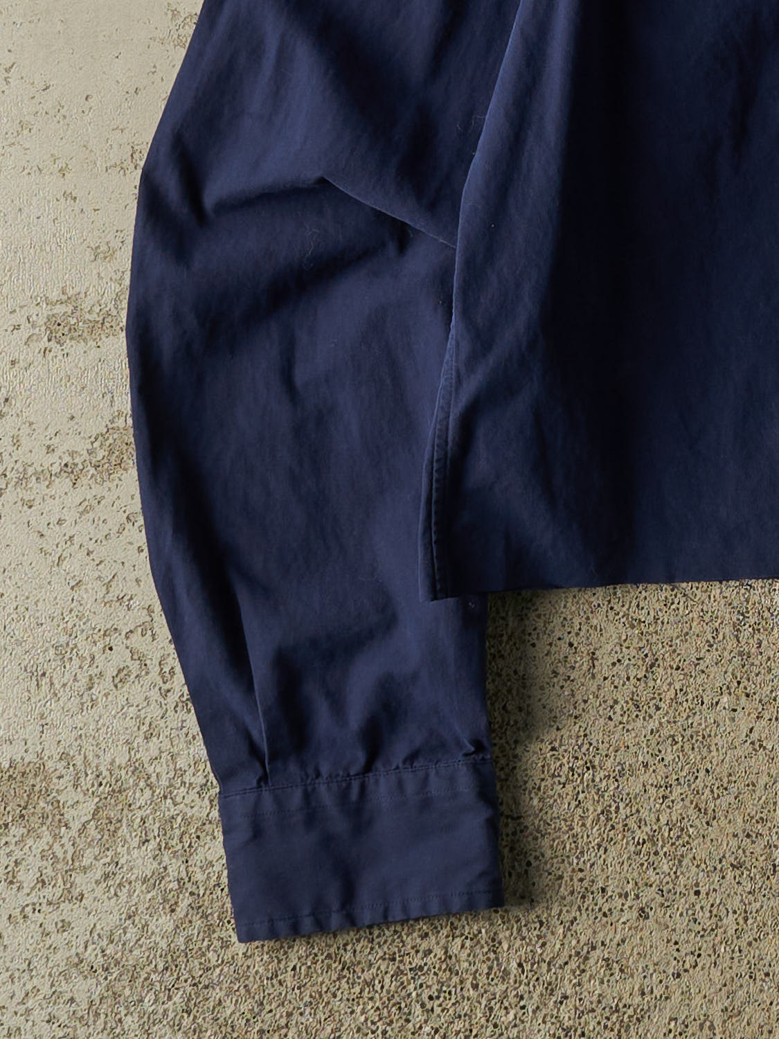 Vintage Y2K Navy Blue Polo Cropped Button Up Long Sleeve (XS/S)