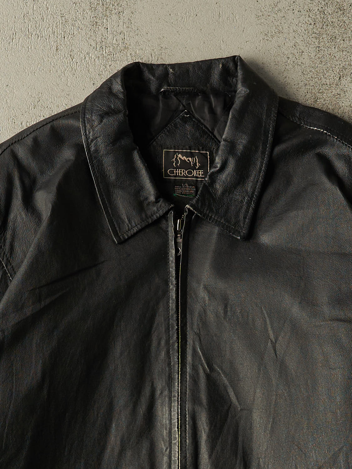 Vintage 90s Black Cherokee Lightweight Leather Jacket (L/XL)