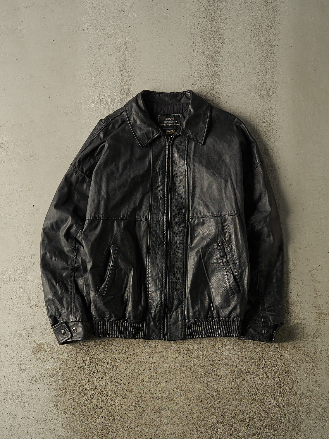 Vintage 90s Black Sears Leather Jacket (M/L)