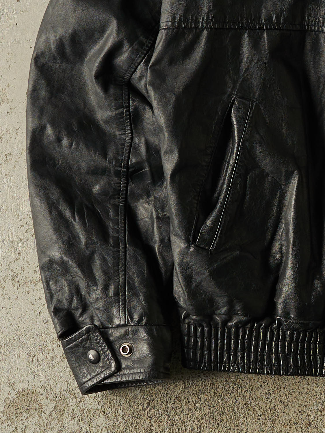Vintage 90s Black Sears Leather Jacket (M/L)