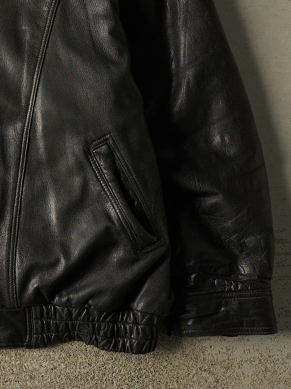 Vintage 90s Black The Olde Hide House Bomber Leather Jacket (XXL)