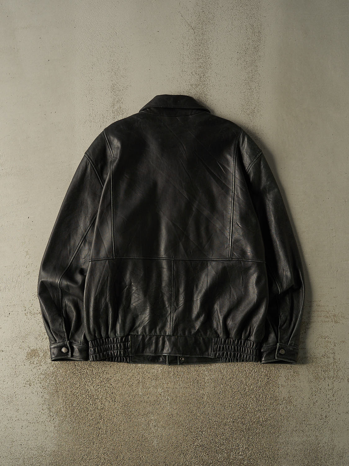 Vintage 90s Black Danier Soft Bomber Leather Jacket (XL/XXL)