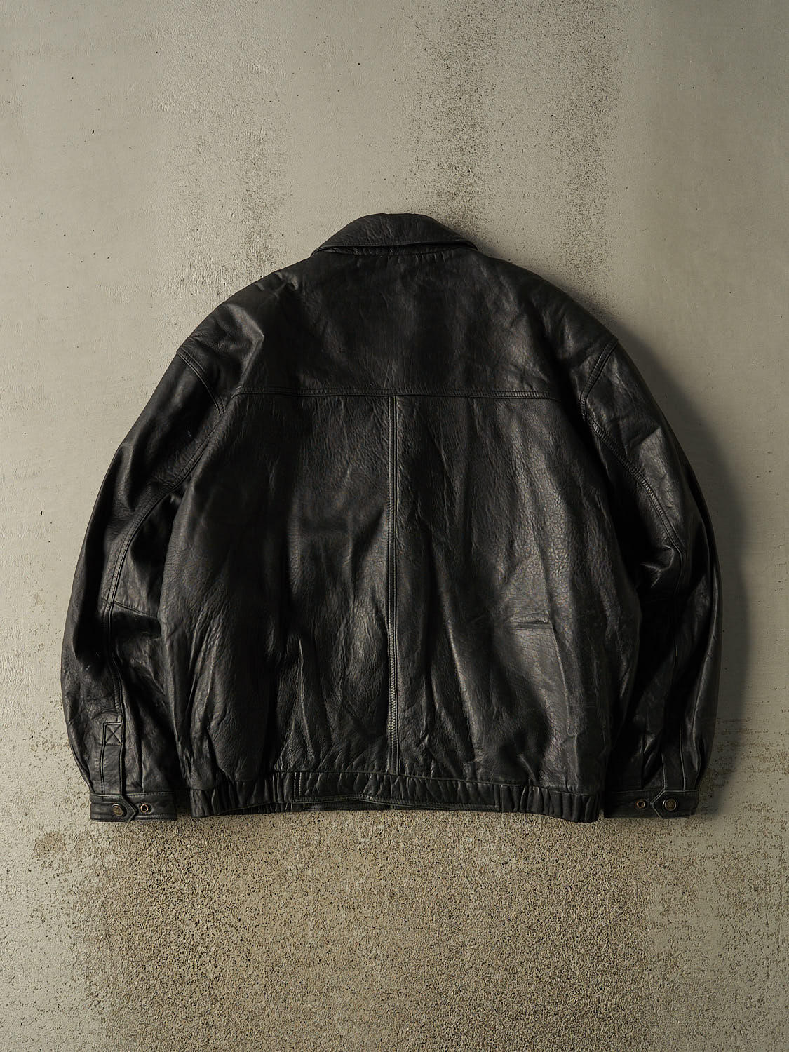 Vintage 90s Black Christian Dumas Bomber Leather Jacket (L)