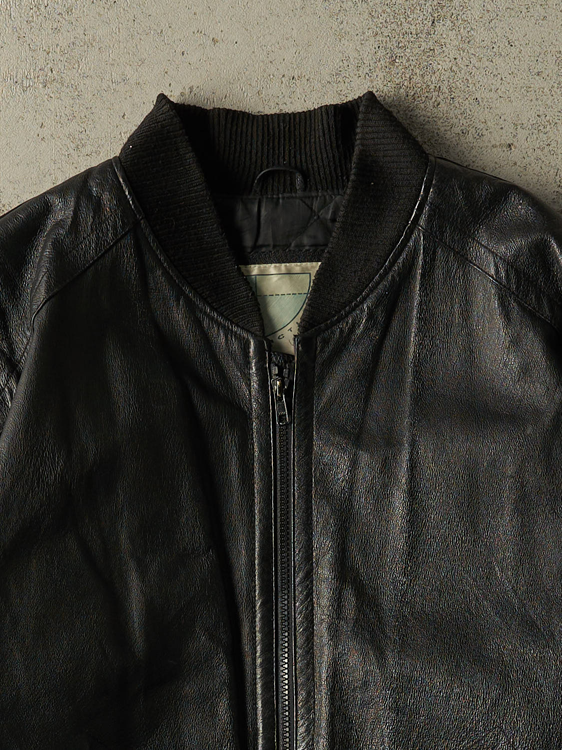 Vintage 90s Black Lightweight Bomber Leather Jacket (L)