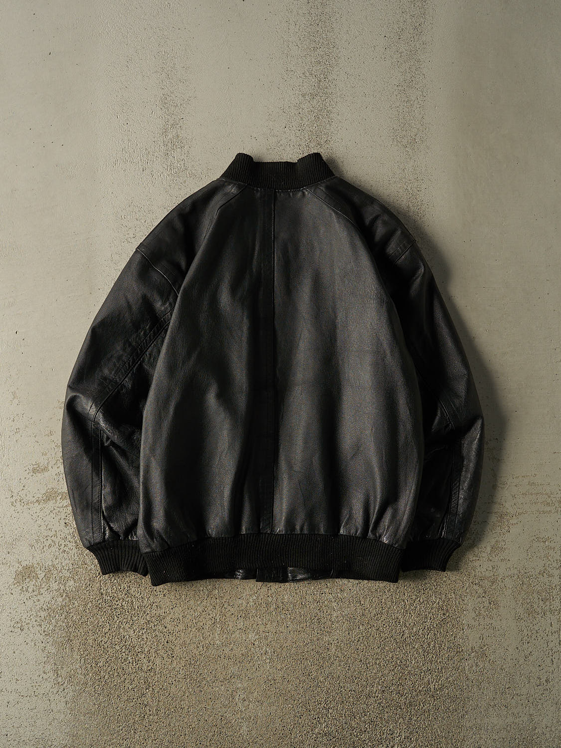 Vintage 90s Black Lightweight Bomber Leather Jacket (L)