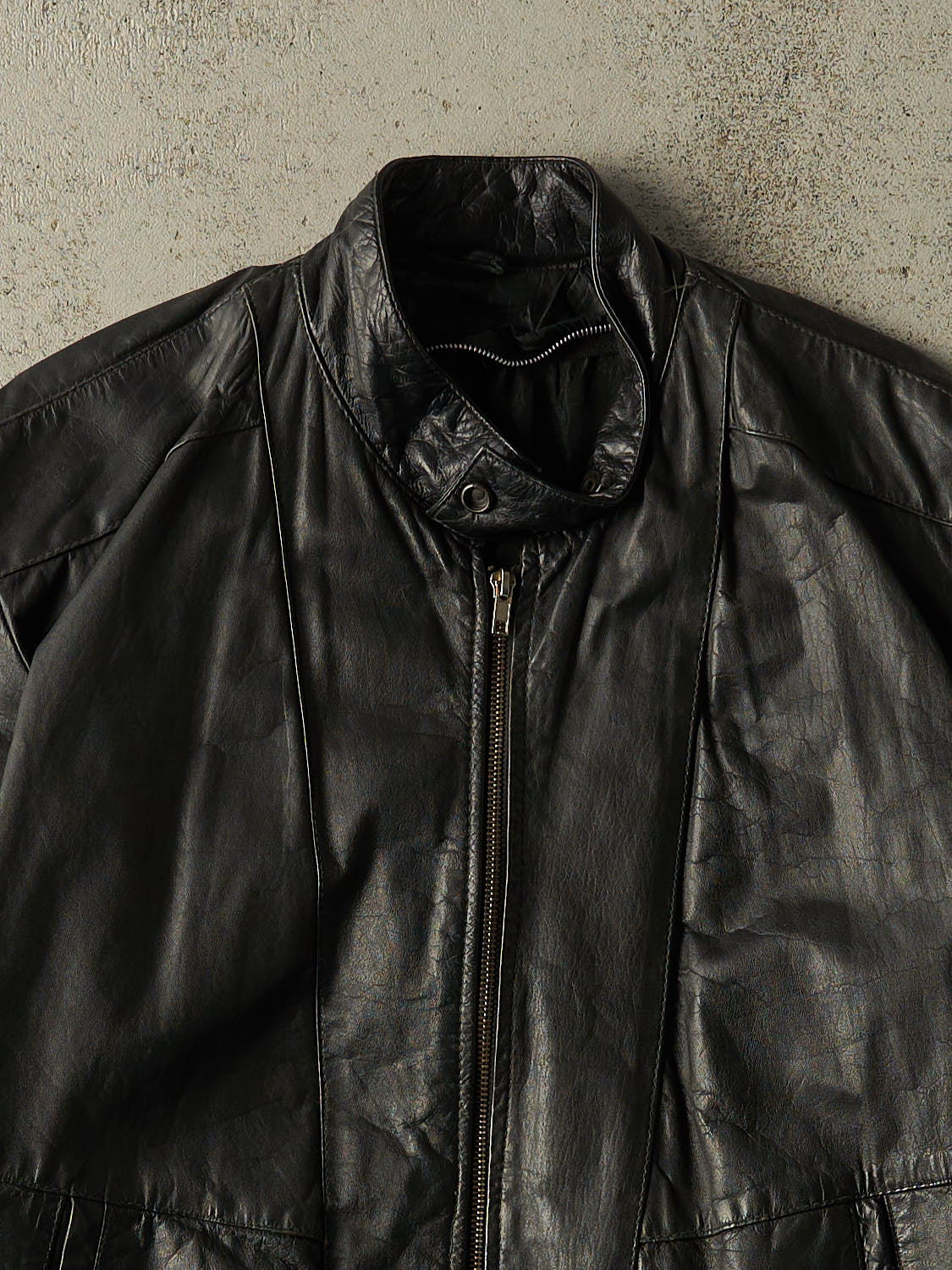 Vintage 90s Black Leather Jacket (S/M)
