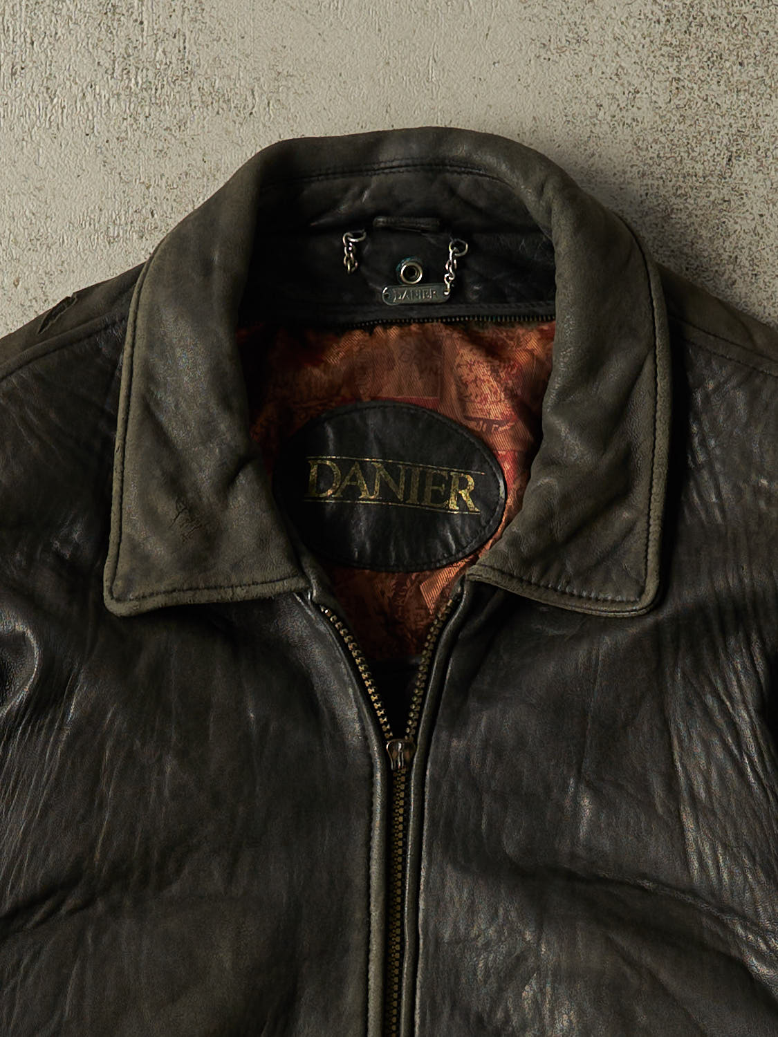 Vintage 80s Faded Black Danier Bomber Leather Jacket (M)