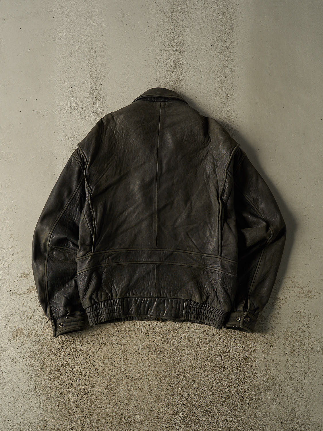 Vintage 80s Faded Black Danier Bomber Leather Jacket (M)