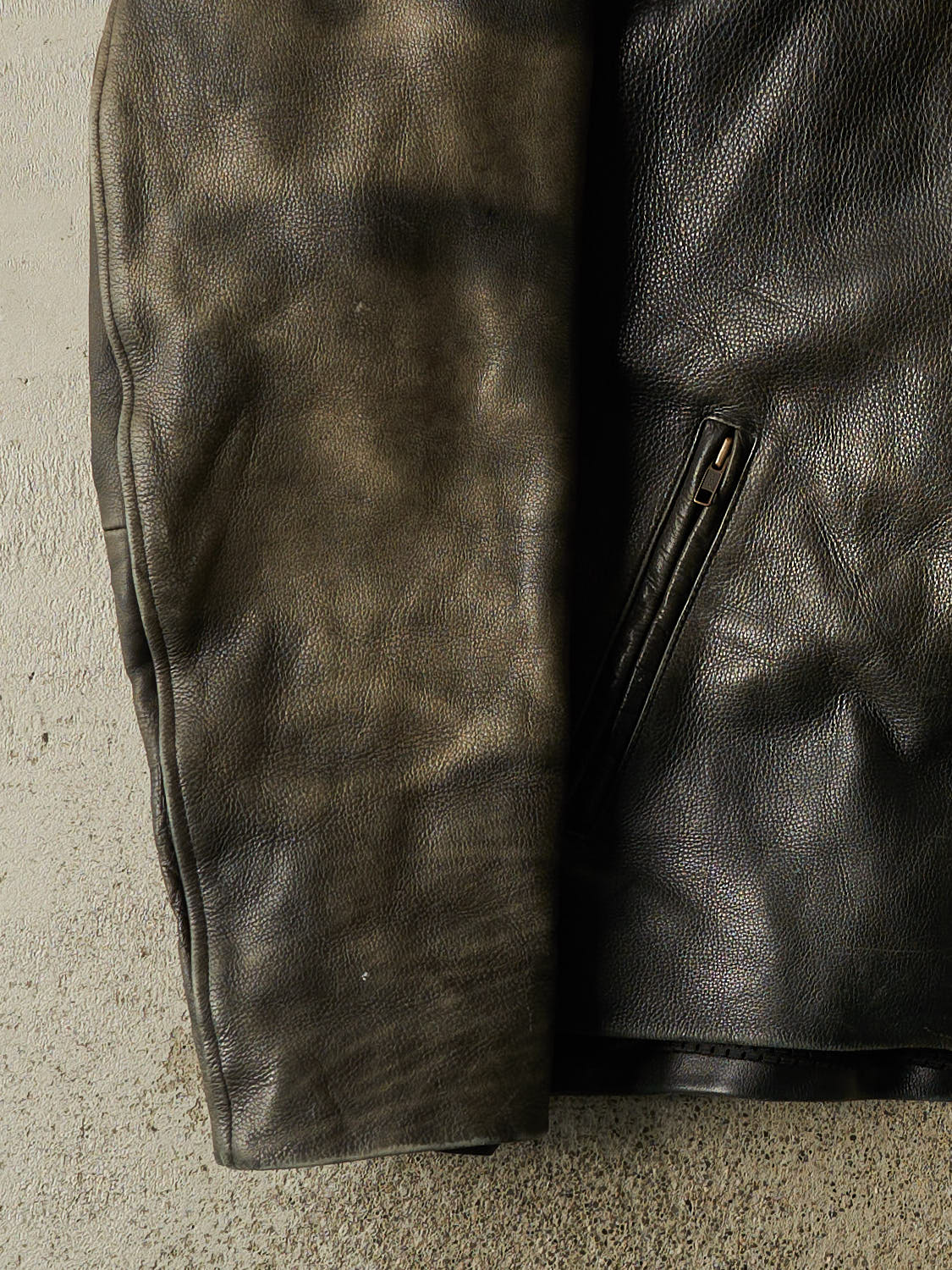 Vintage 80s Black Sofari Biker Leather Jacket (XXL)