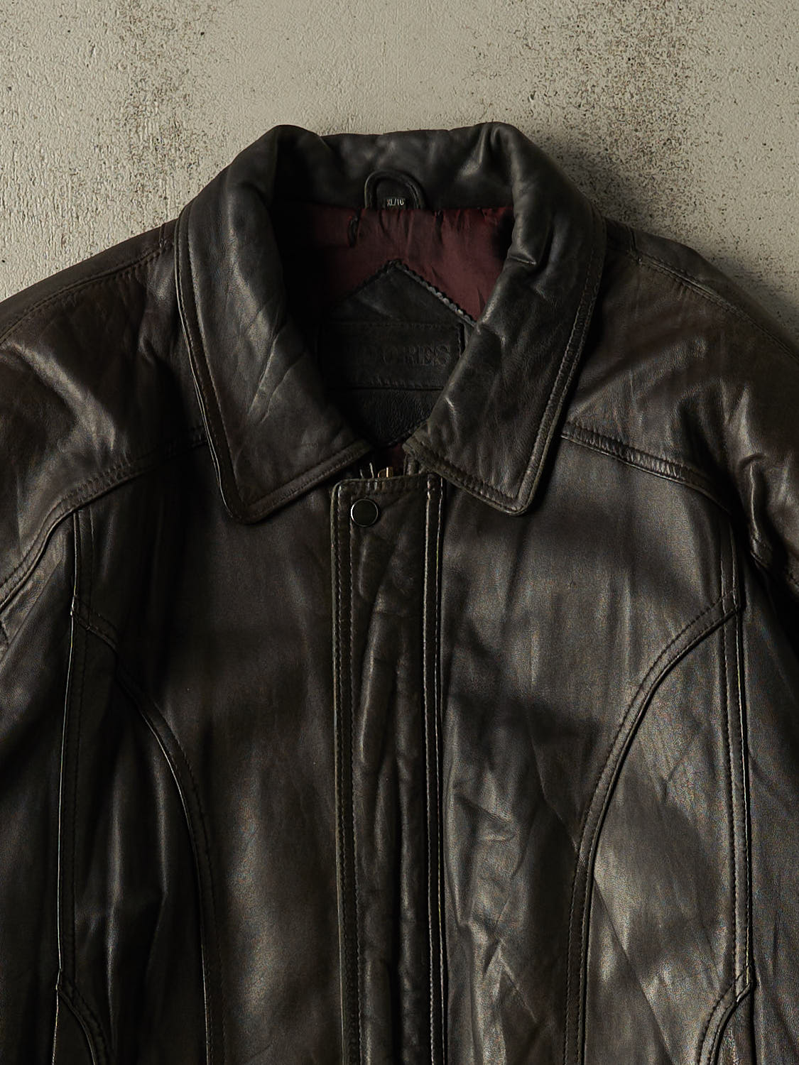 Vintage 80s Black Moores Bomber Leather Jacket (L/XL)