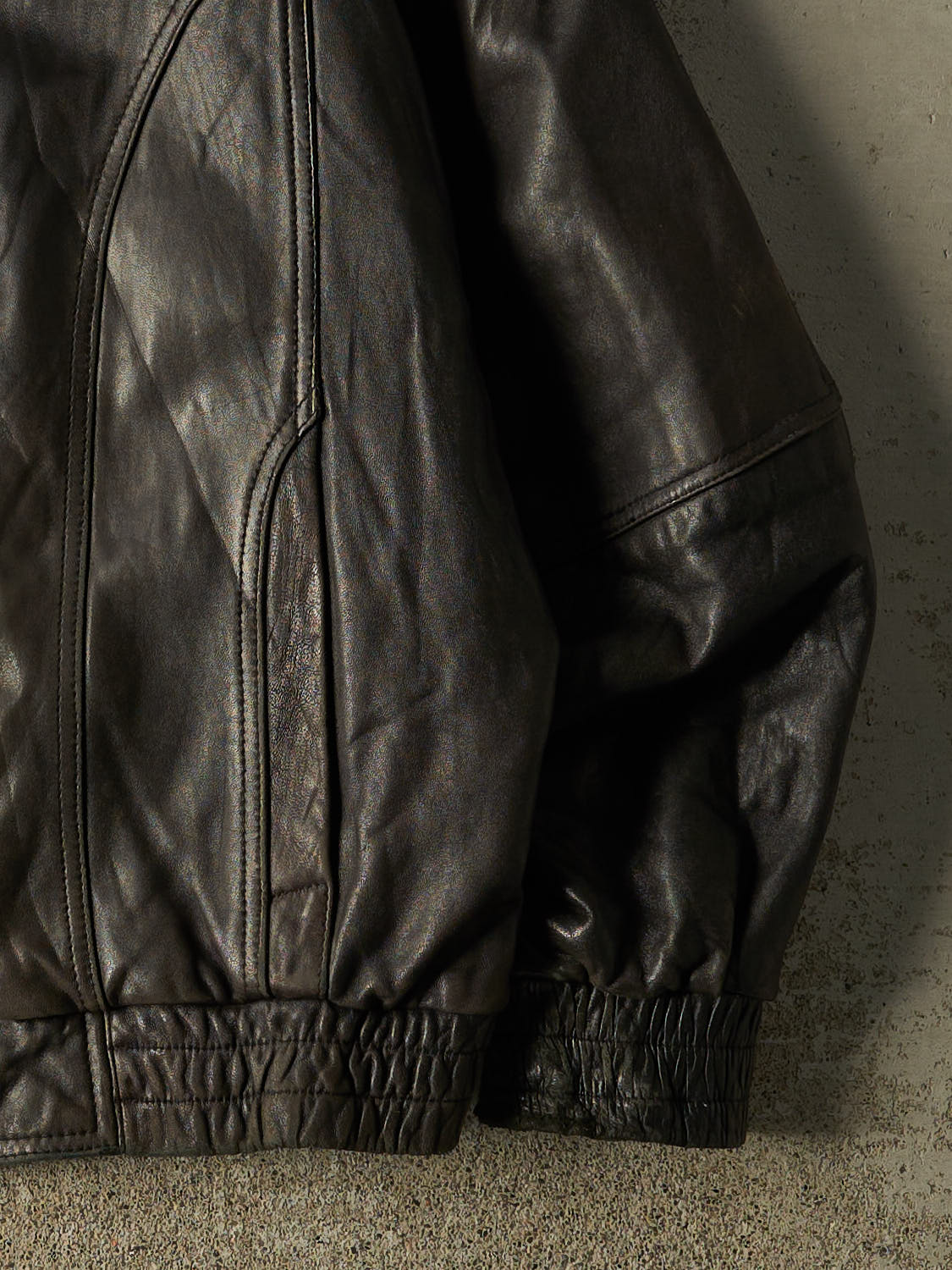 Vintage 80s Black Moores Bomber Leather Jacket (L/XL)