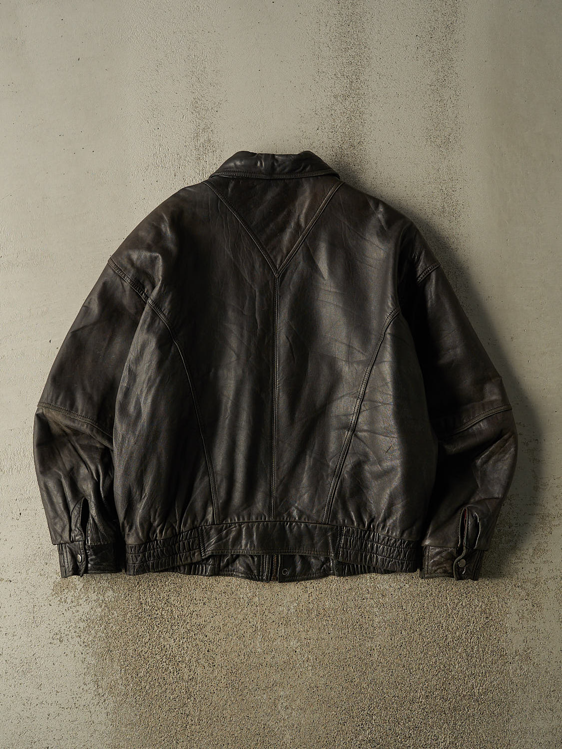 Vintage 80s Black Moores Bomber Leather Jacket (L/XL)