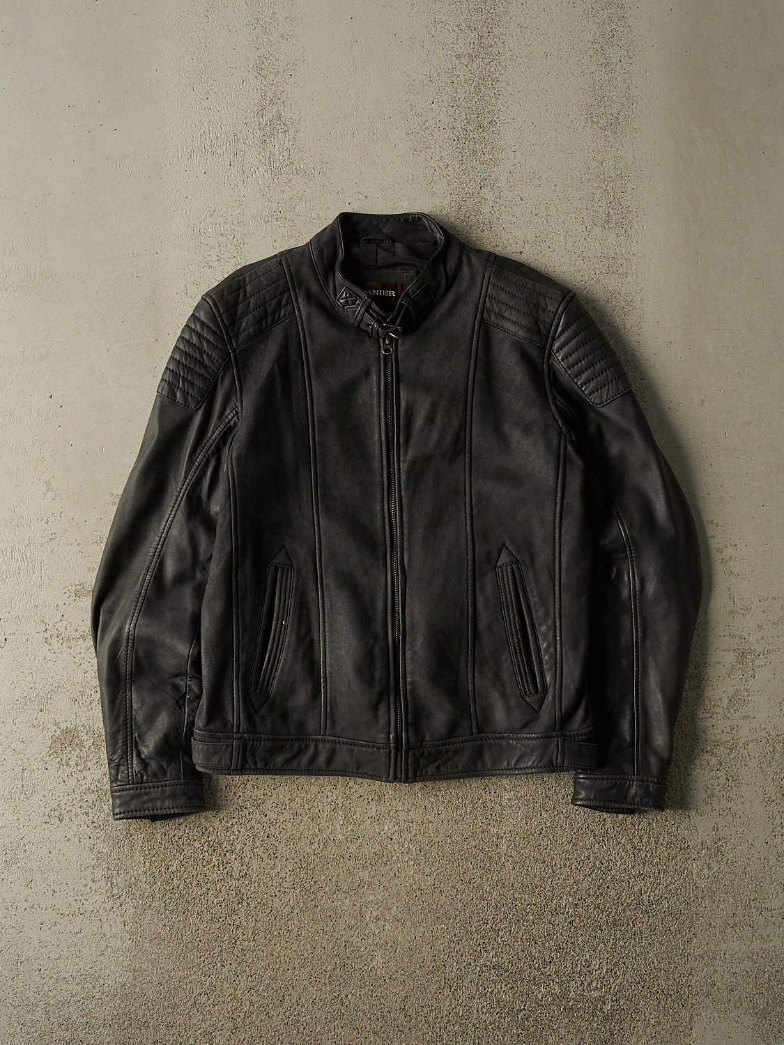 Vintage Y2K Black Danier Biker Leather Jacket (S/M)
