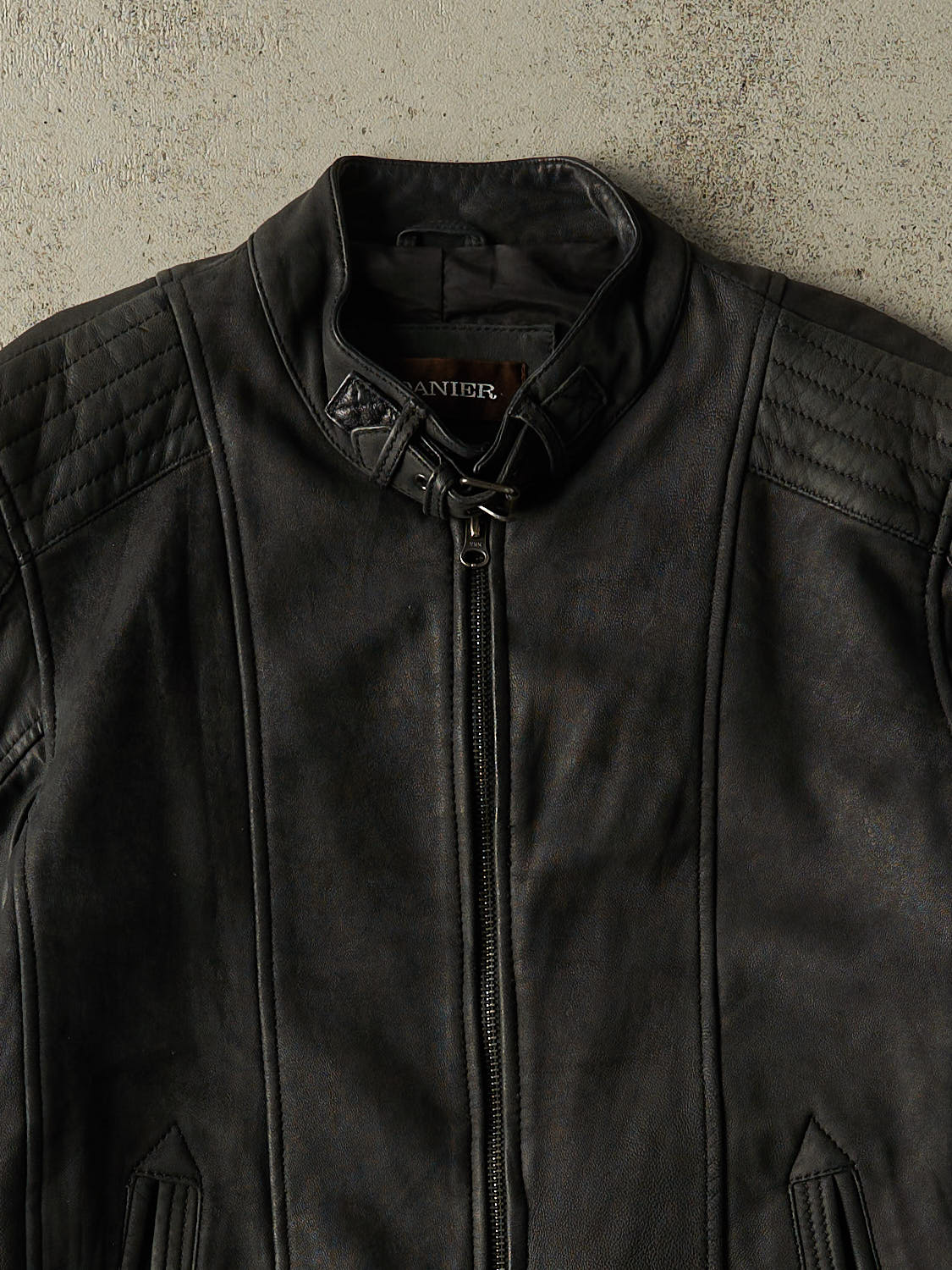 Vintage Y2K Black Danier Biker Leather Jacket (S/M)