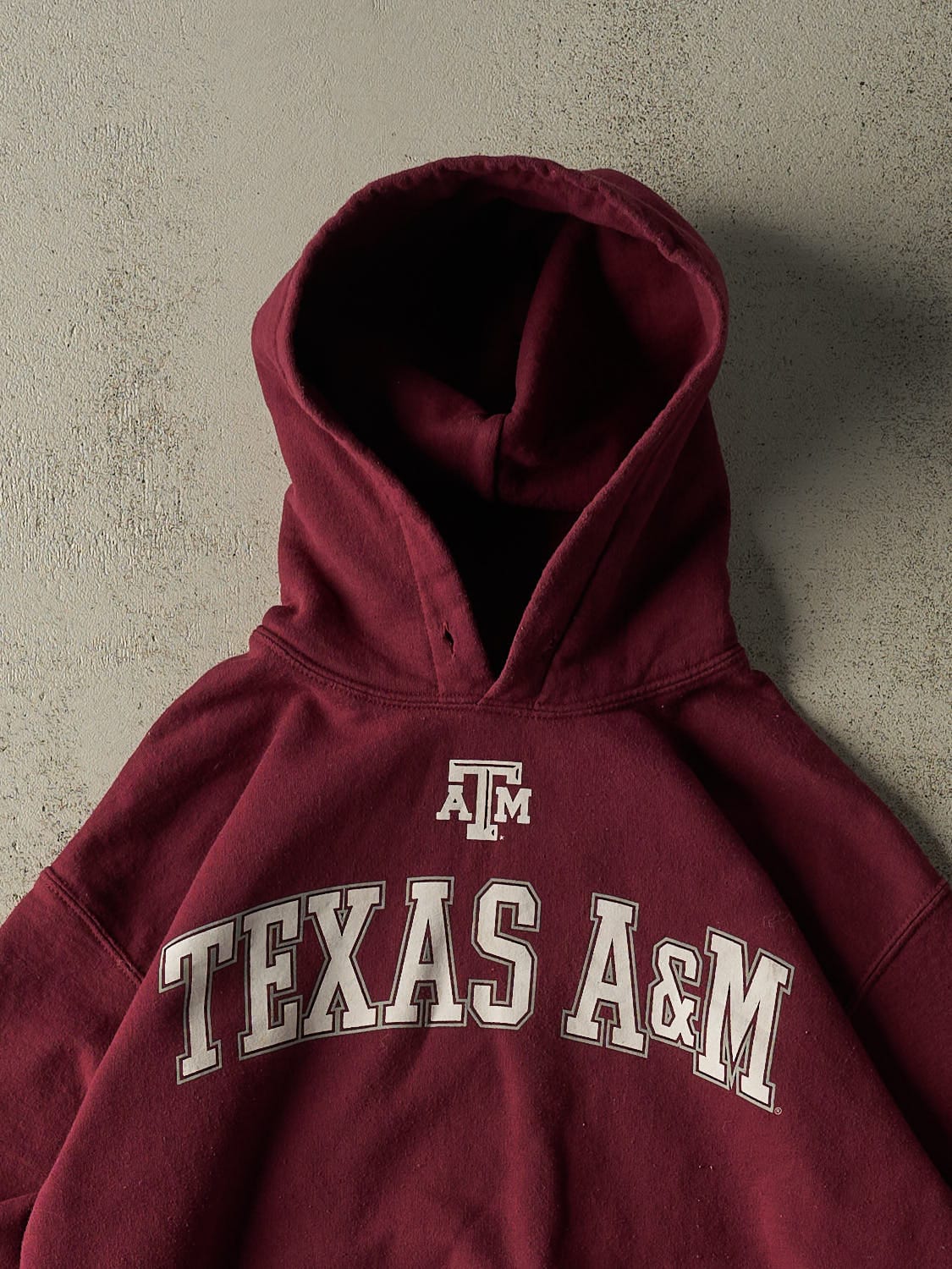 Vintage Y2K Burgundy Texas A&M Hoodie (S/M)