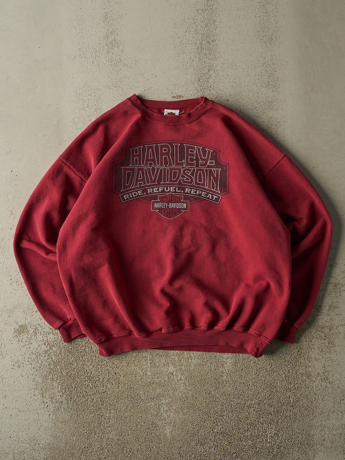 Vintage 14' Burgundy Harley Davidson Oshawa Canada Crewneck (XL)