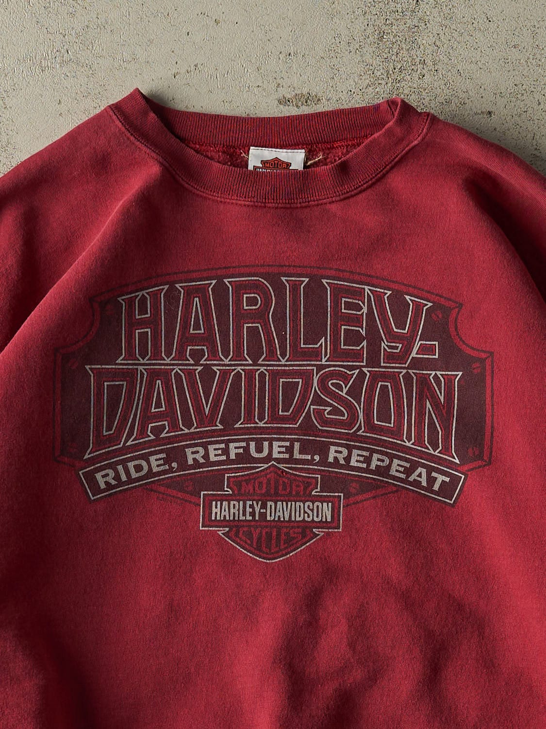 Vintage 14' Burgundy Harley Davidson Oshawa Canada Crewneck (XL)