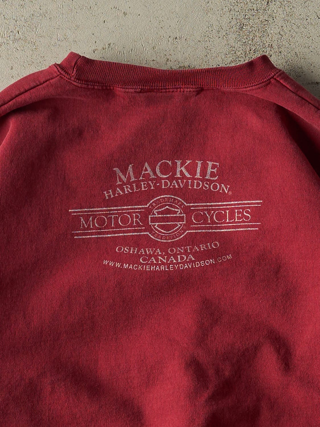 Vintage 14' Burgundy Harley Davidson Oshawa Canada Crewneck (XL)
