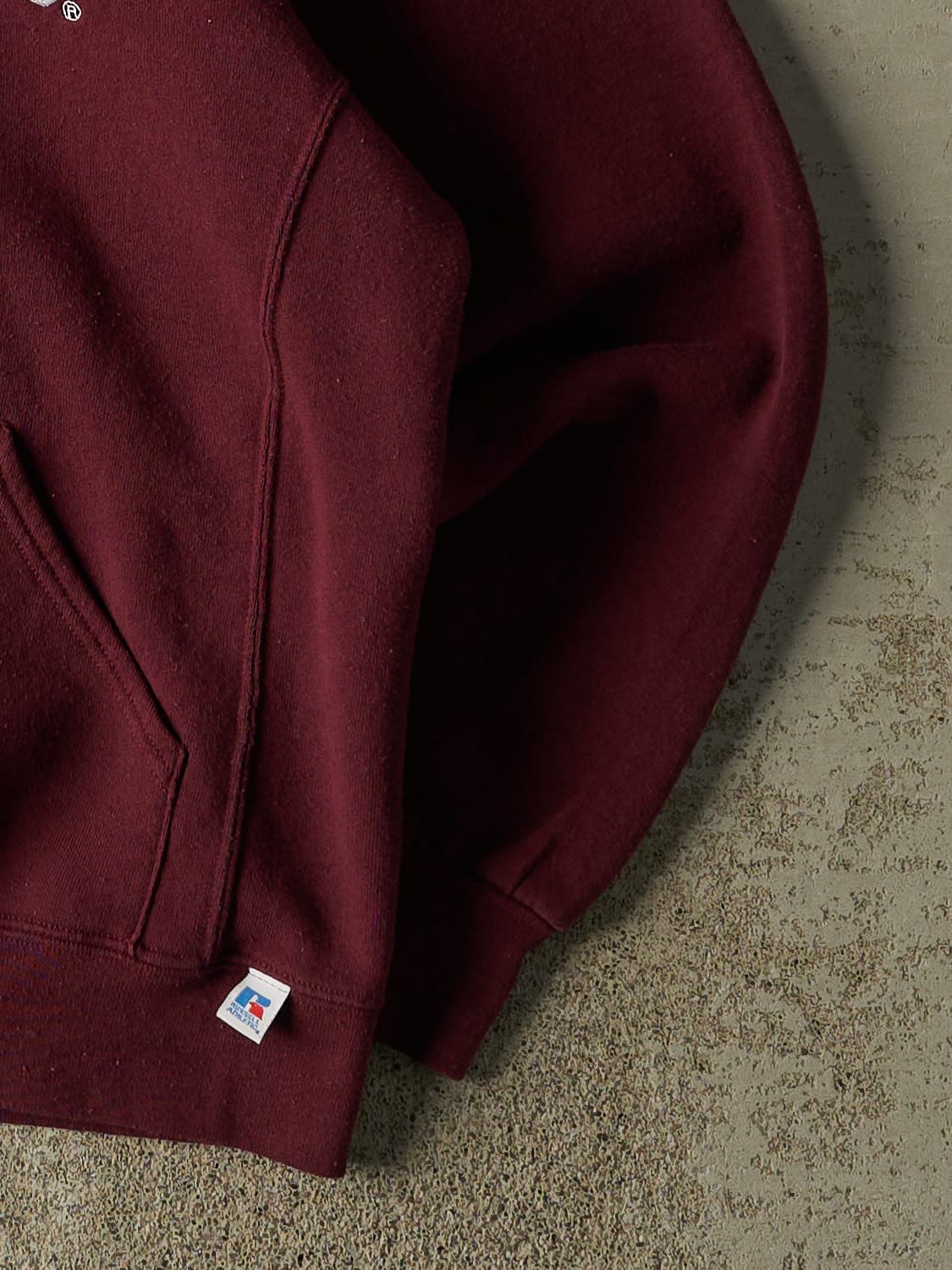 Vintage Y2K Burgundy Russell Athletic Harvard University Hoodie (M)