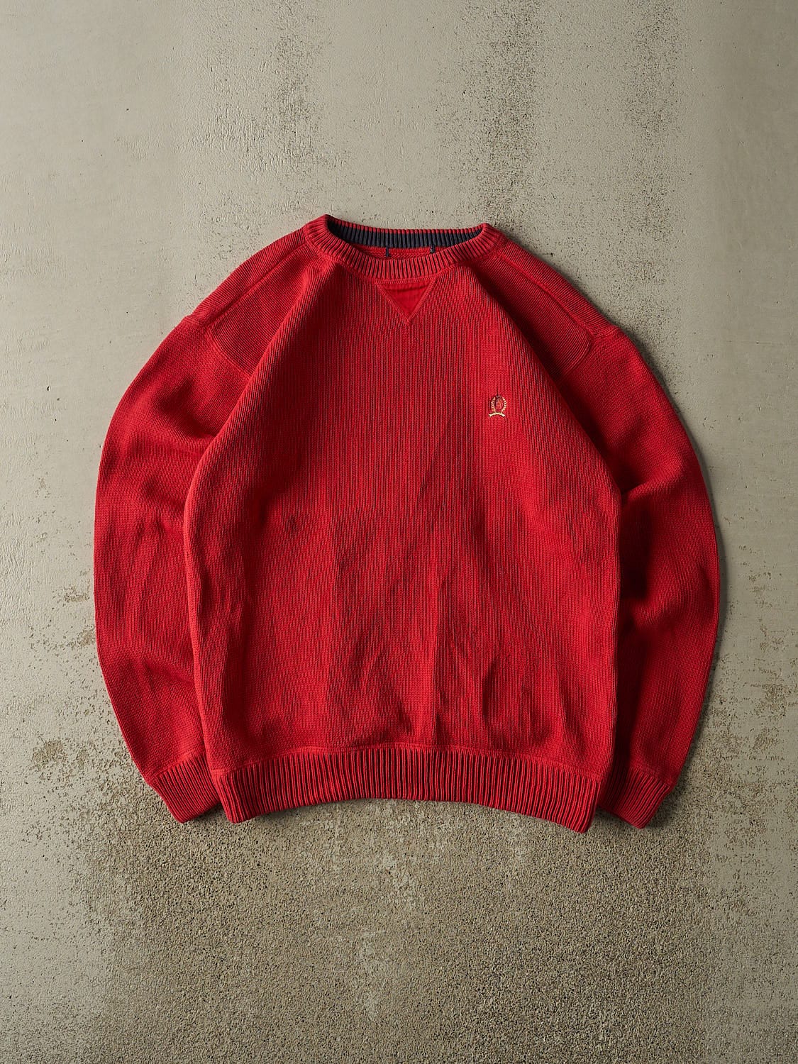 Vintage 90s Red Tommy Hilfiger Embroidered Knit (M/L)
