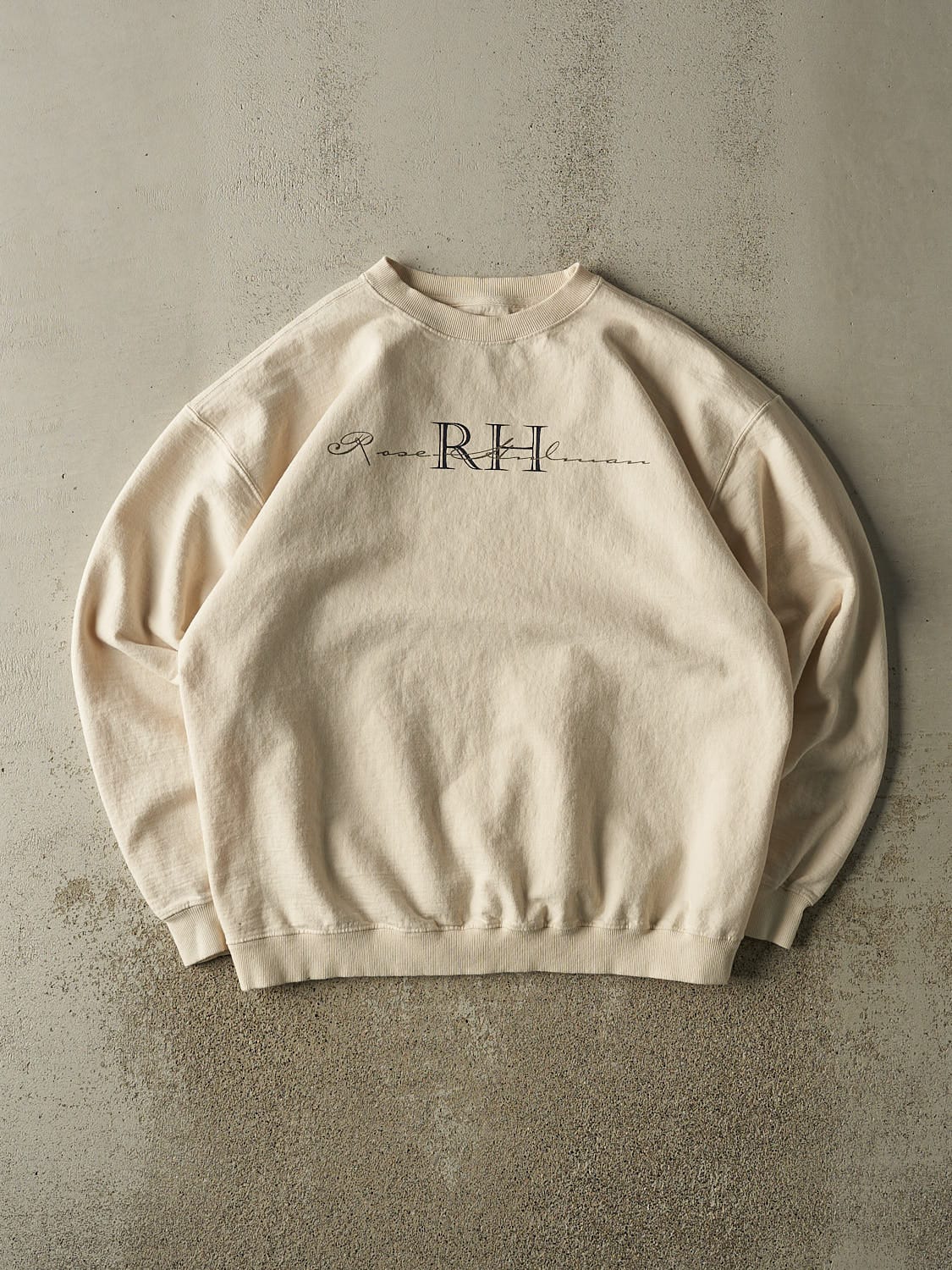 Vintage 90s Beige Rose Hulman Crewneck (XXL)