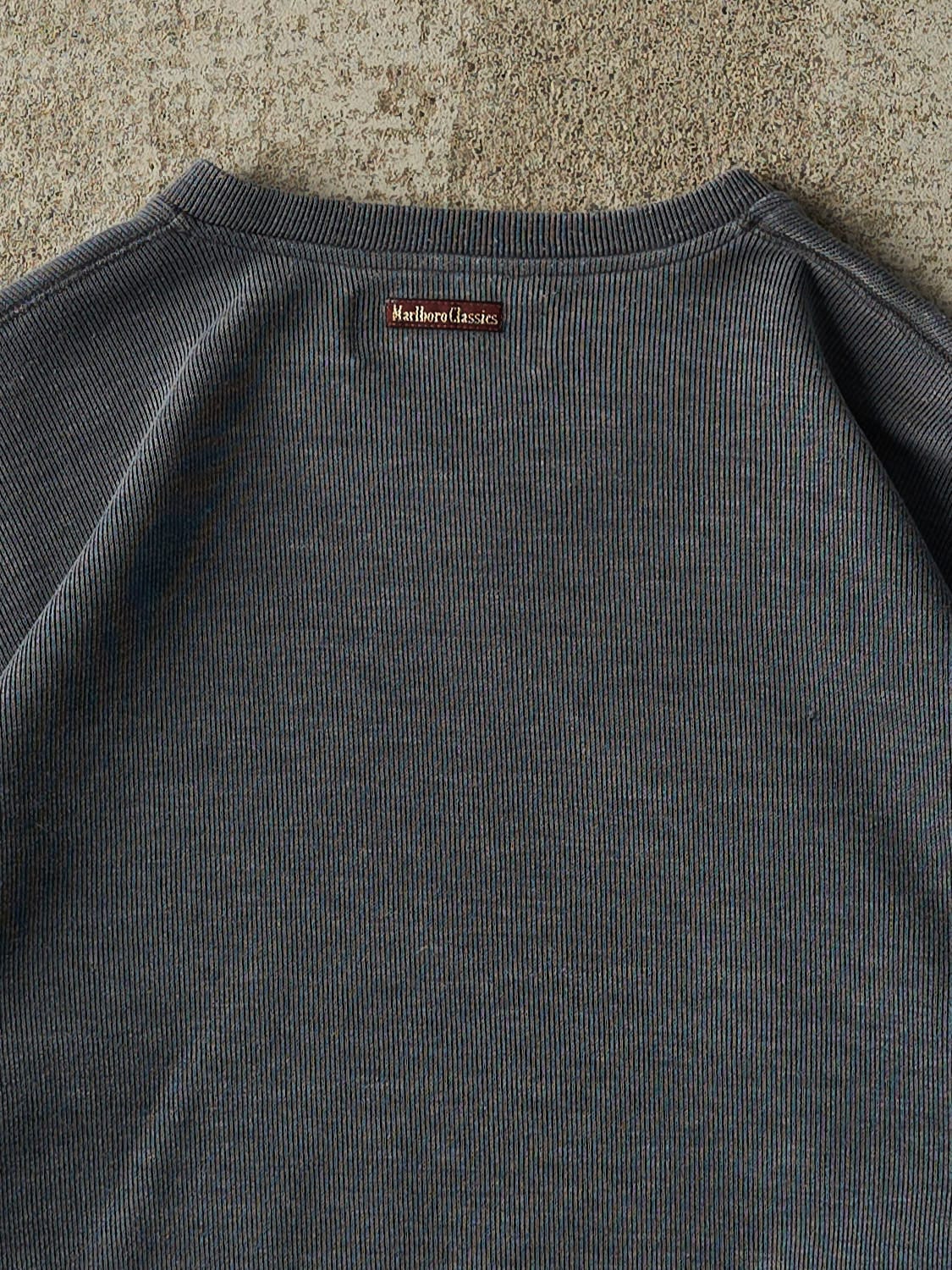 Vintage 90s Charcoal Grey Marlboro V Neck Lightweight Knit (S/M)