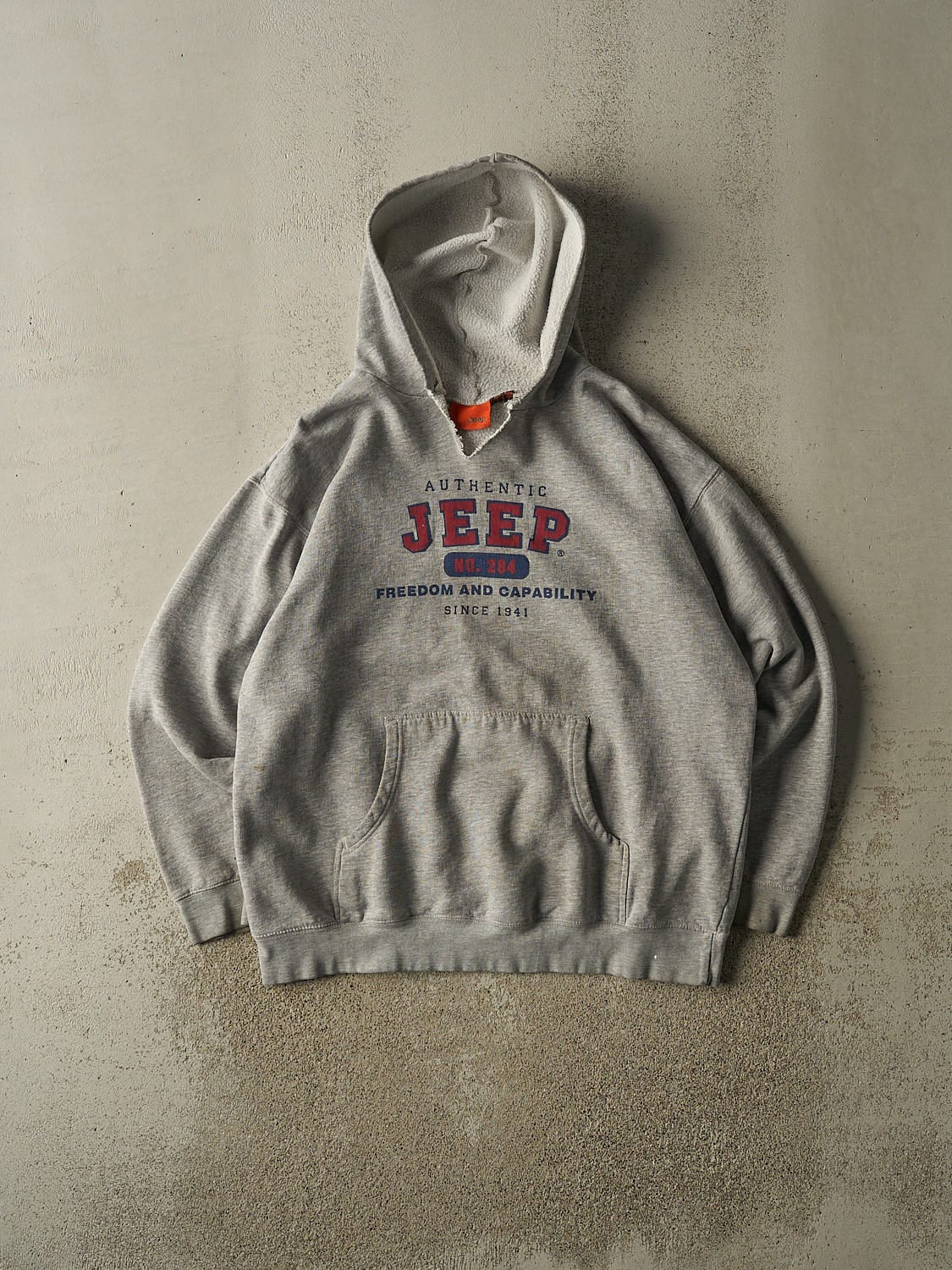 Vintage 90s Grey Jeep Hoodie (L/XL)